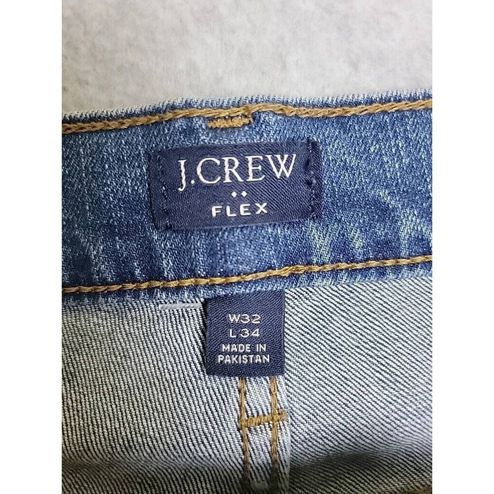 J Crew Outfitters Jeans Mens 33 34x33 Slim Straight Mid Rise Blue Stretch Preppy